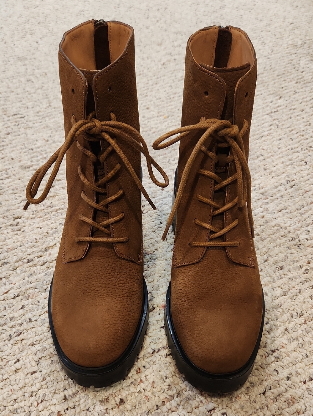 Madewell Brown Lace-Up Leather Ankle Boots SZ. 9
